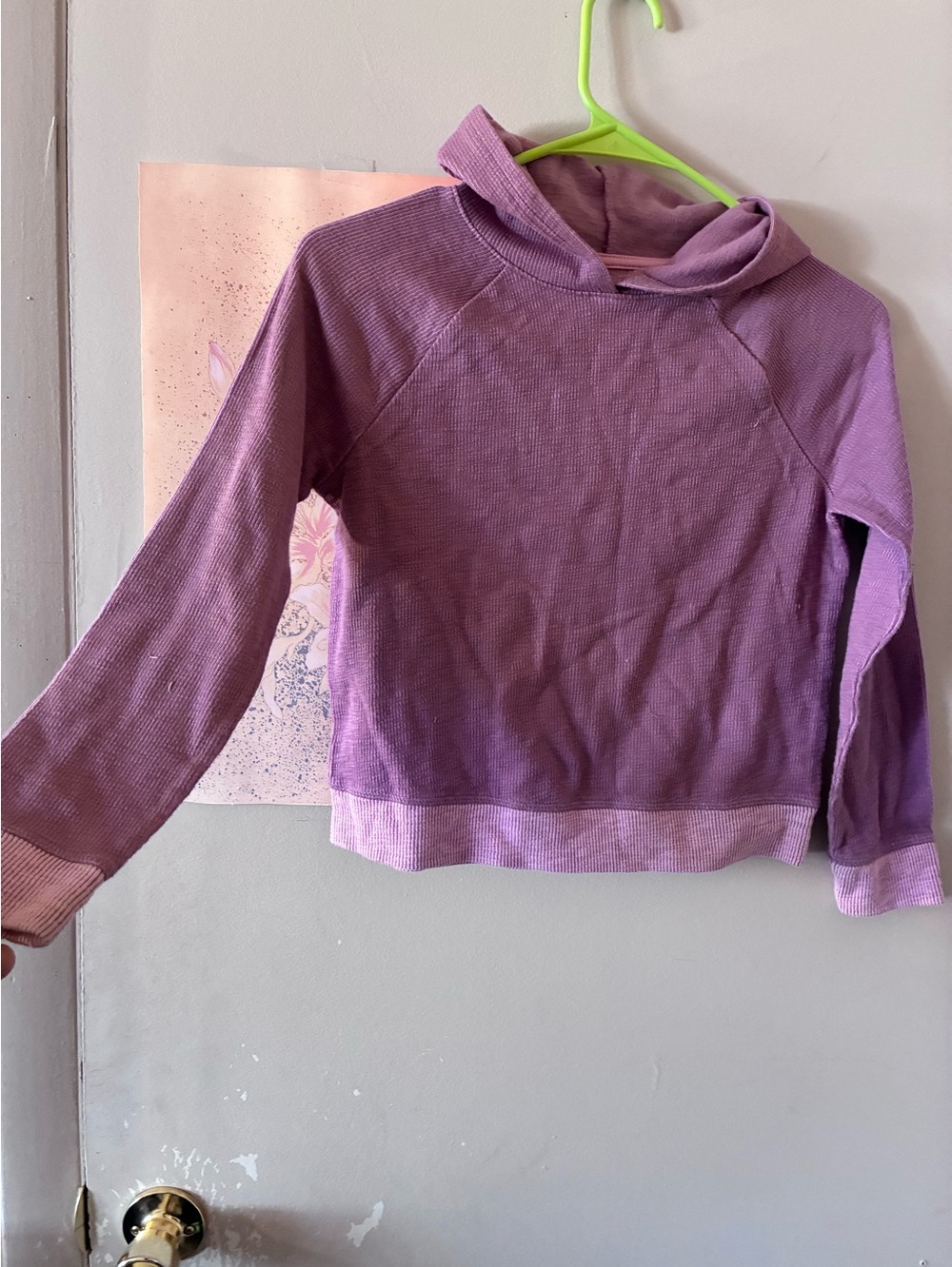 Cat & Jack Lilac Waffle-Knit Cowl Hoodie